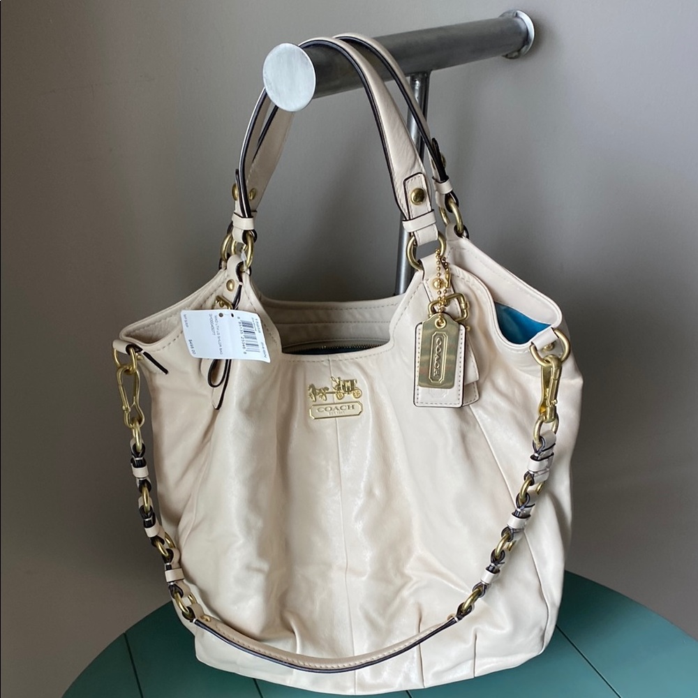 Coach Madison Cream Leather Large Size Tote Bag